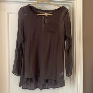 2 piece top- solid tank with silk overlay